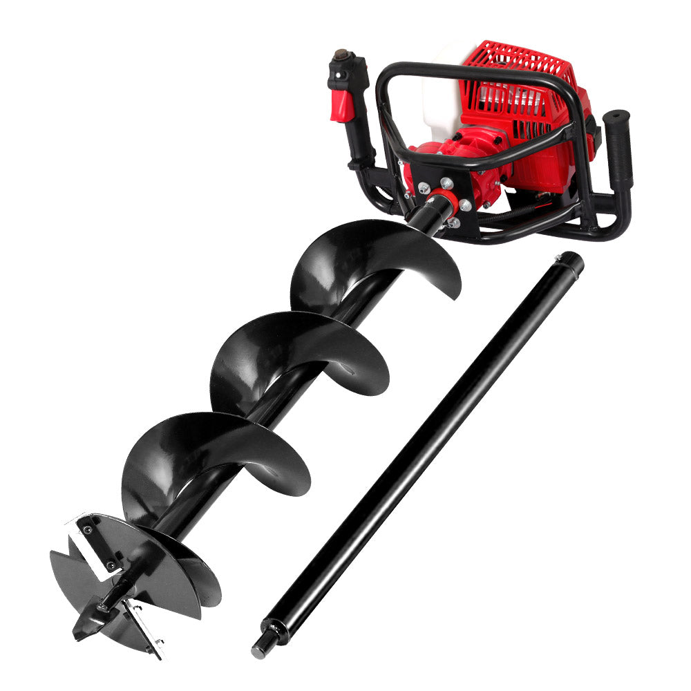 Giantz 92CC Petrol Post Hole Digger 200mm Drill Extension Auger