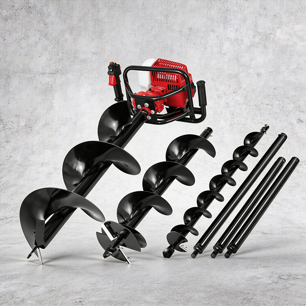 Giantz 63cc Petrol Post Hole Borer Digger with Auger Bits