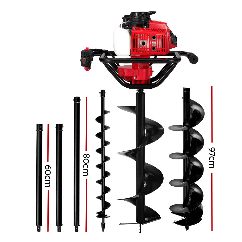 Giantz 92CC Petrol Post Hole Digger Drill Auger Kit