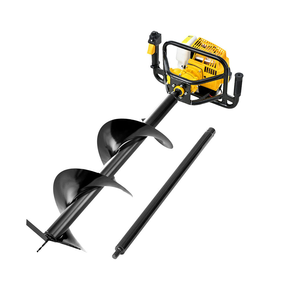 Giantz 82CC Post Hole Digger Petrol Auger 300mm Extension Bits