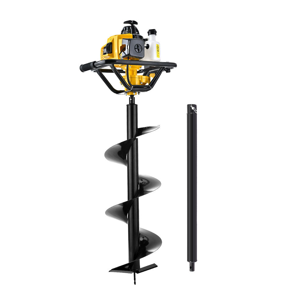 Giantz 82CC Post Hole Digger Petrol Auger 300mm Extension Bits