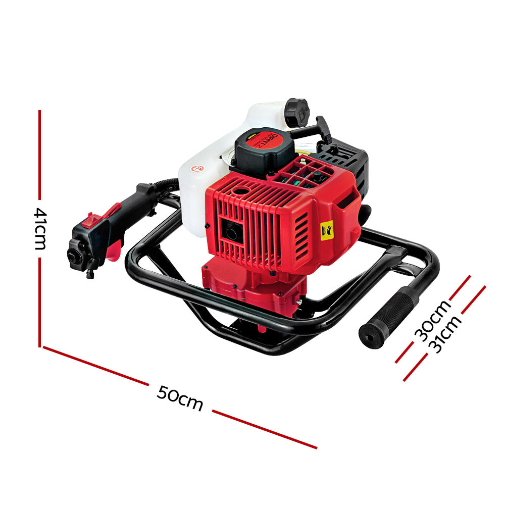 Giantz 92CC Petrol Post Hole Digger Motor Red