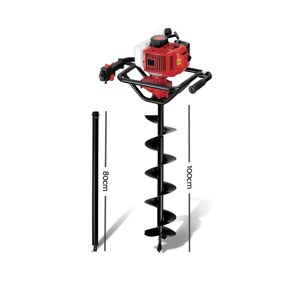 Giantz 92CC Petrol Post Hole Digger 200mm Auger Drill Extension