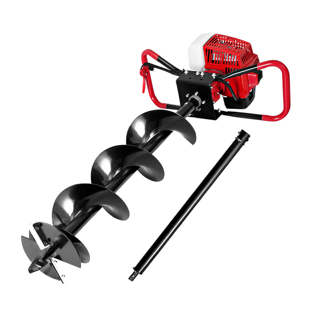 Giantz 80CC Petrol Post Hole Digger 200mm Drill Extension Auger