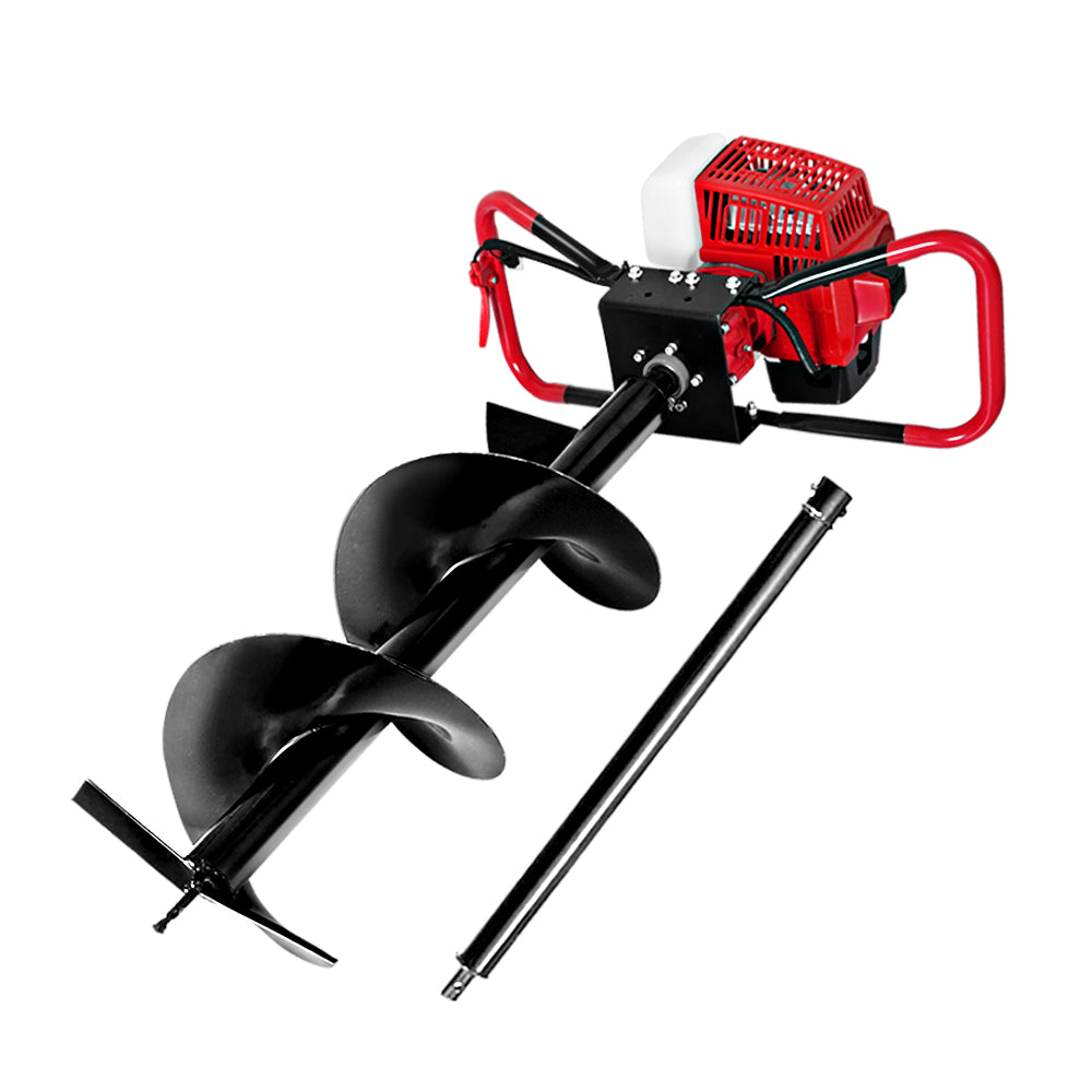 Giantz Petrol Post Hole Digger 300mm Auger with Extension