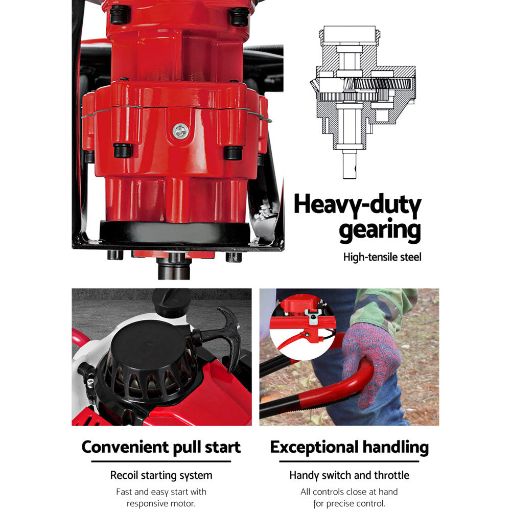 Giantz 80CC Petrol Post Hole Digger Drill Kit Extensions