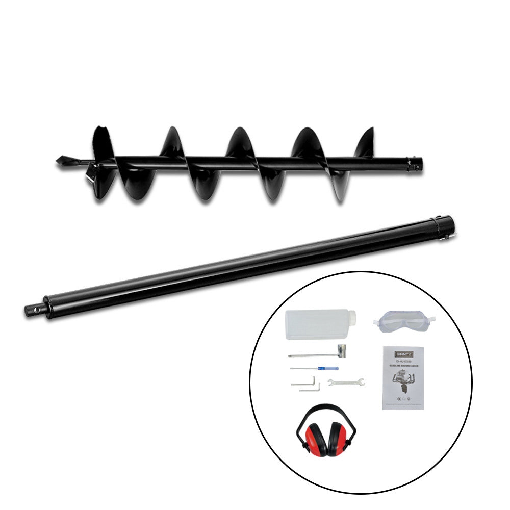 Giantz 80CC Petrol Post Hole Digger 200mm Drill Auger Extension