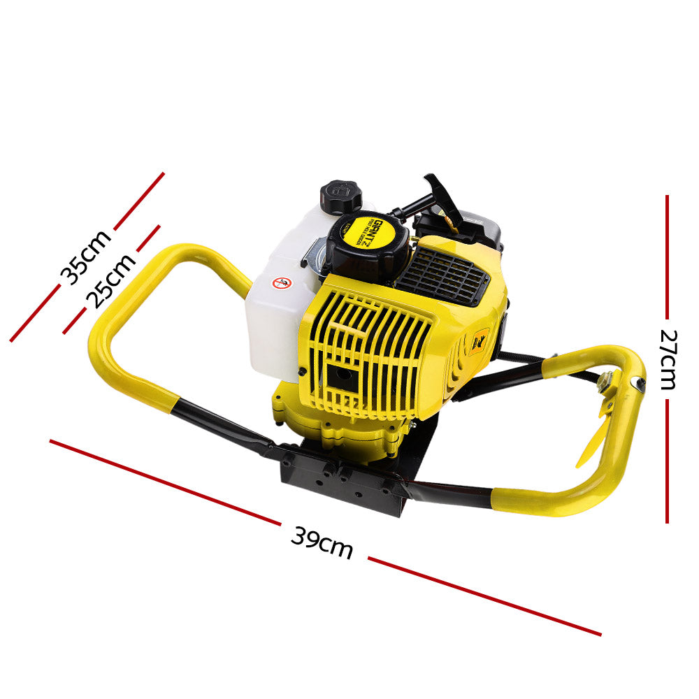 Giantz 80CC Petrol Post Hole Digger Motor Yellow