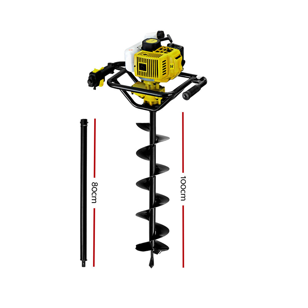 Giantz 92CC Petrol Post Hole Digger 200mm Auger Extension