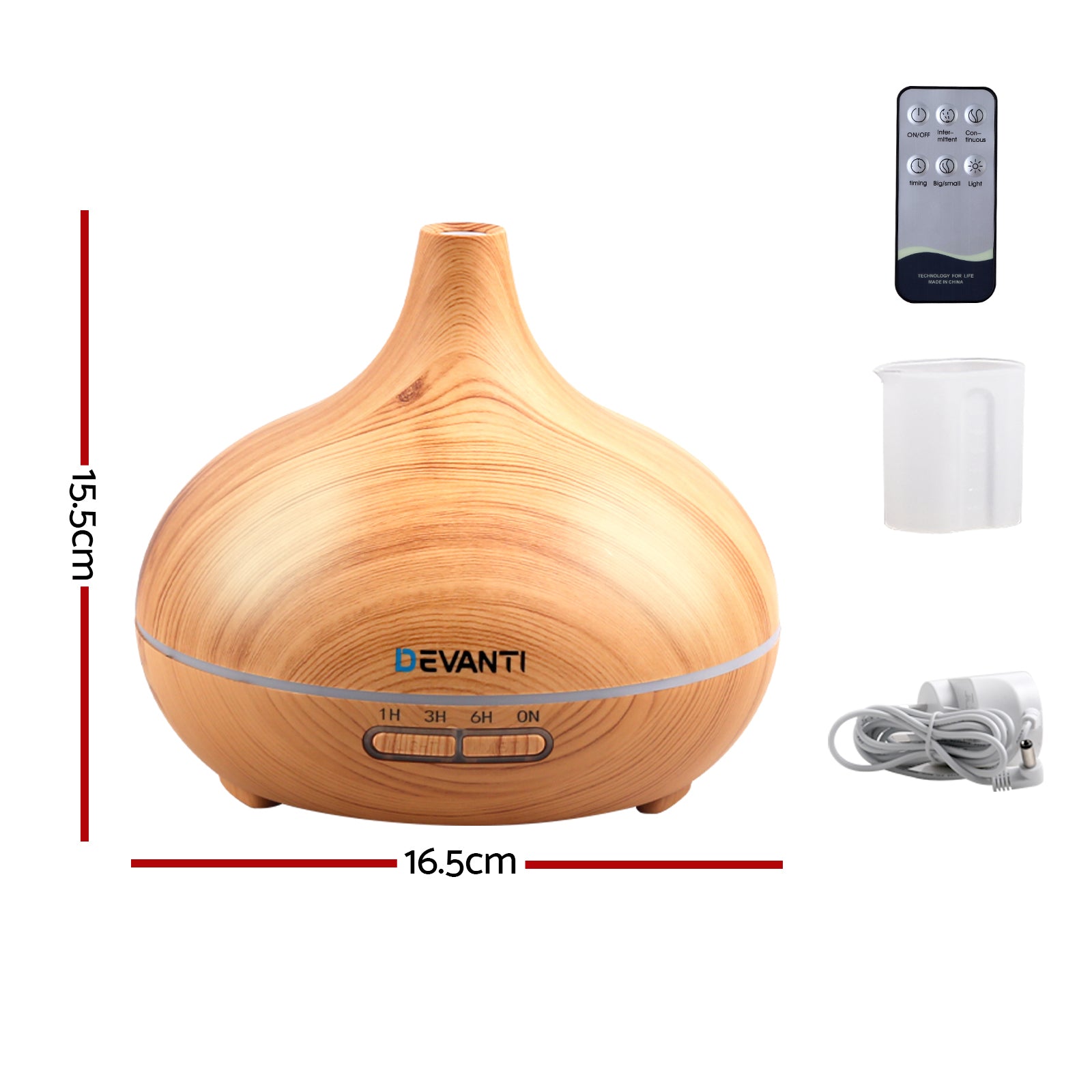 Devanti 300ml Aroma Diffuser Humidifier Light Wood Grain