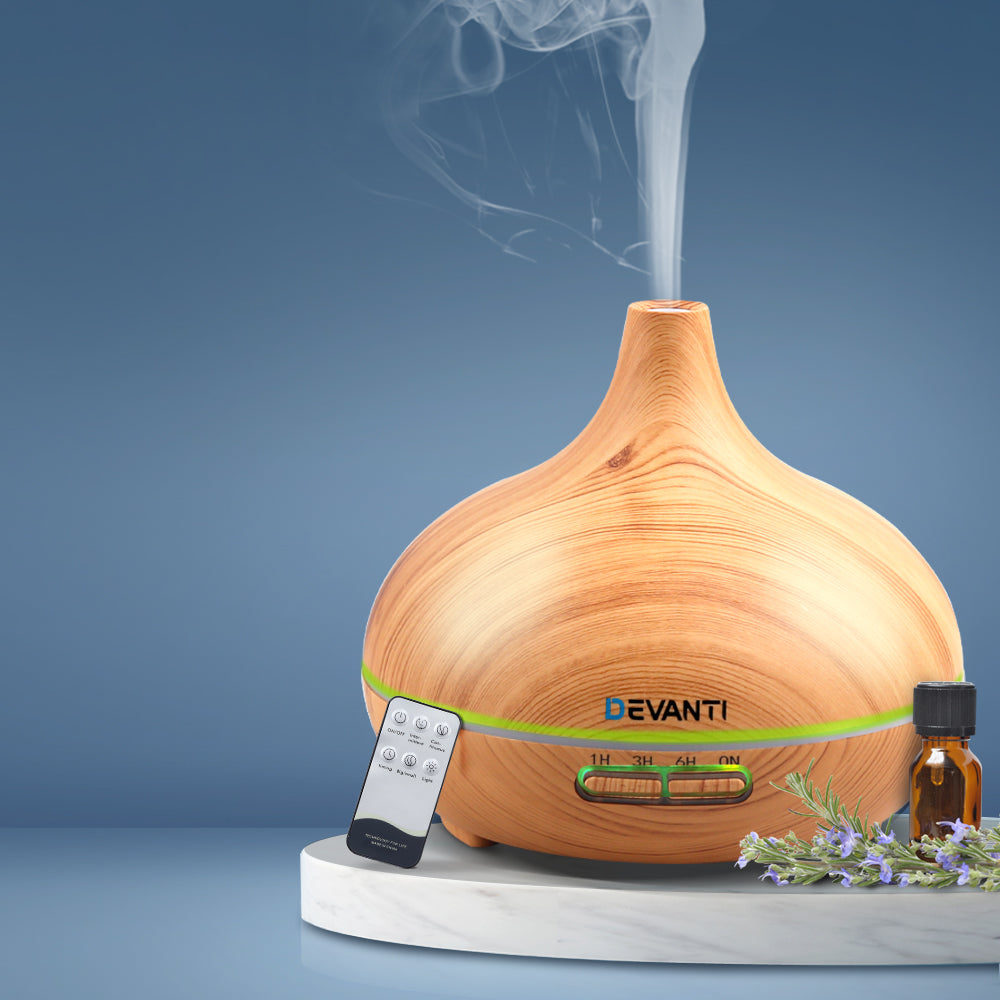 Devanti 300ml Aroma Diffuser Humidifier Light Wood Grain