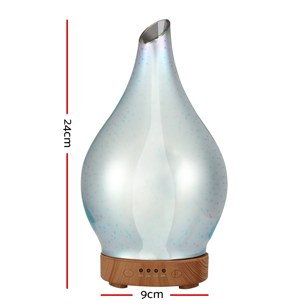Devanti 100ml Aroma Diffuser 3D Light Wood Aromatherapy Humidifier