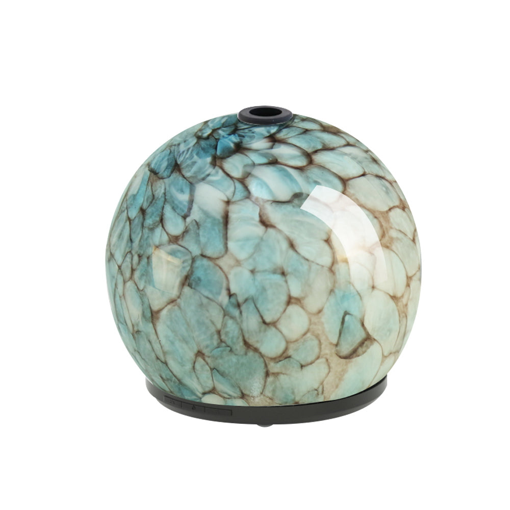 Devanti 240ml Glass Aroma Diffuser Blue Ultrasonic Humidifier