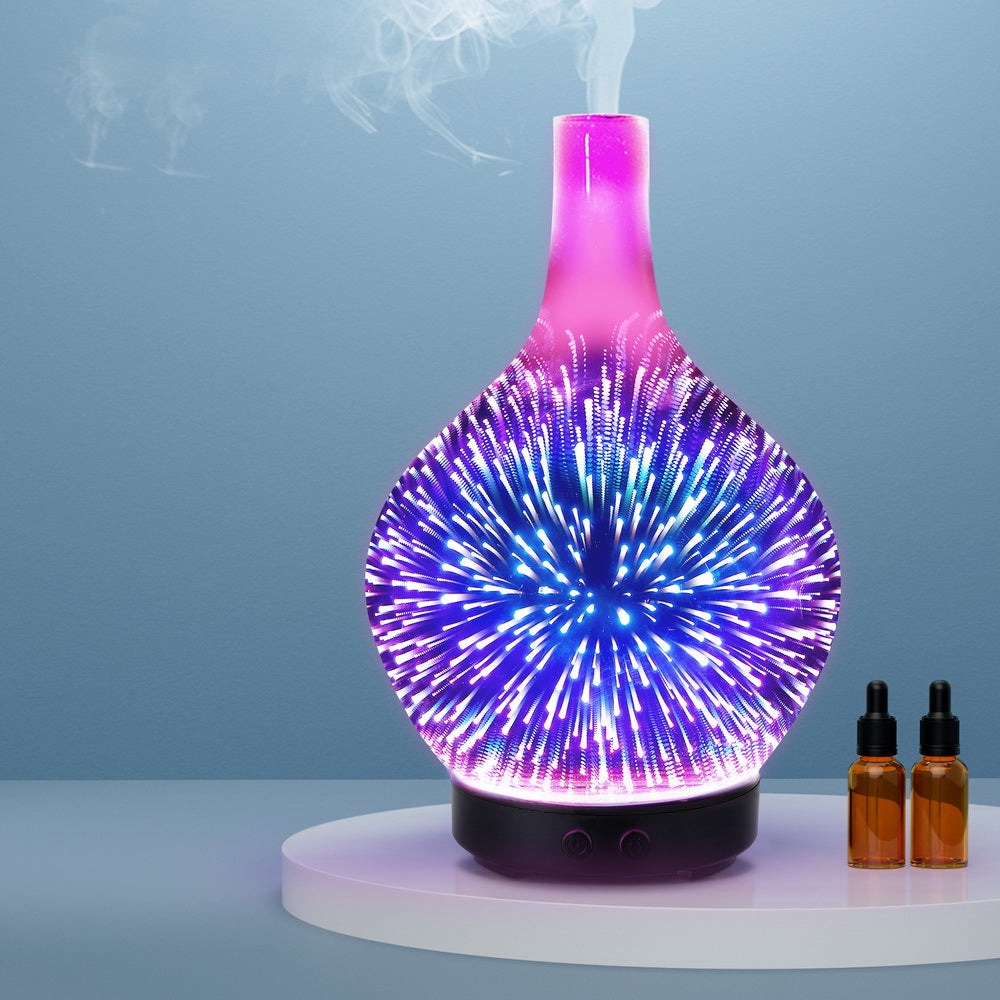 Devanti Ultrasonic Aroma Aromatherapy Diffuser 3D Light Oil Firework Humidifier