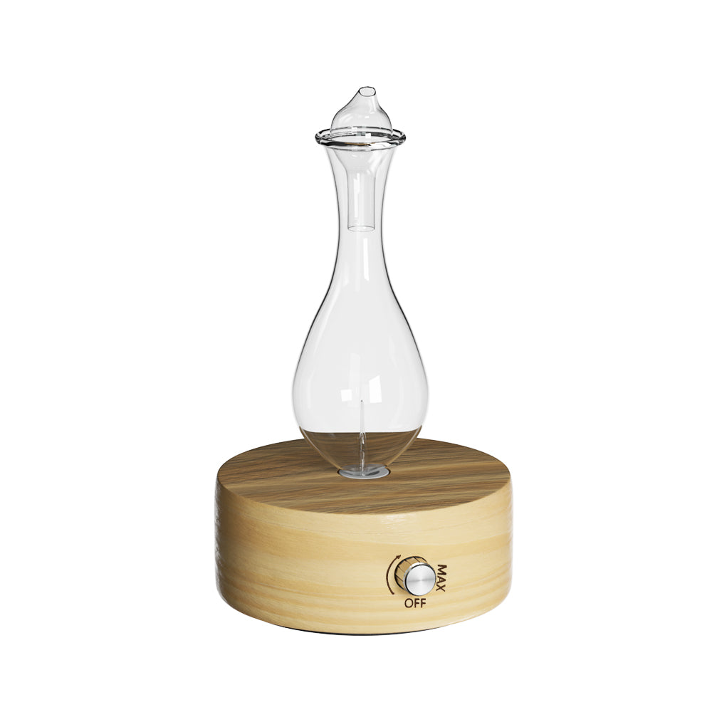 Devanti Waterless Aroma Diffuser Light Wood Glass Aromatherapy
