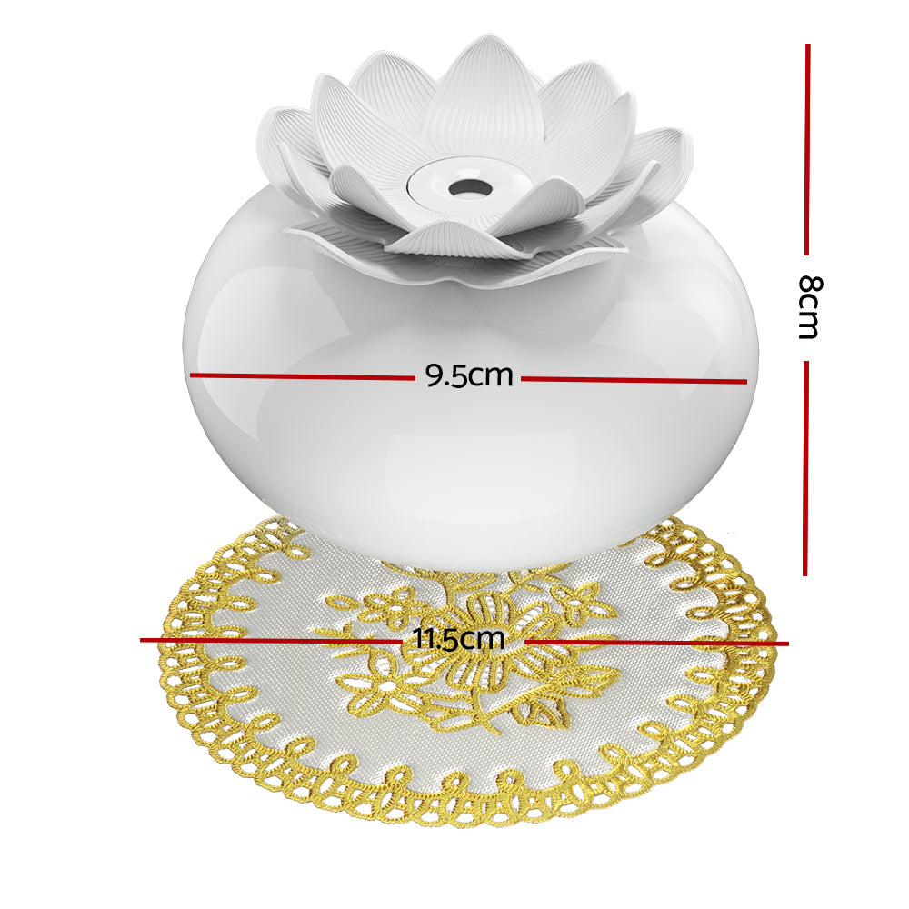 Lotus 200ml Ultrasonic Aroma Diffuser White Ceramic