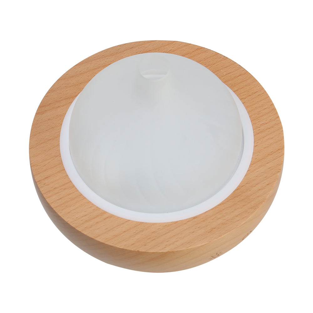 Devanti 200ml Ultrasonic Aroma Diffuser Glass Wood LED Humidifier