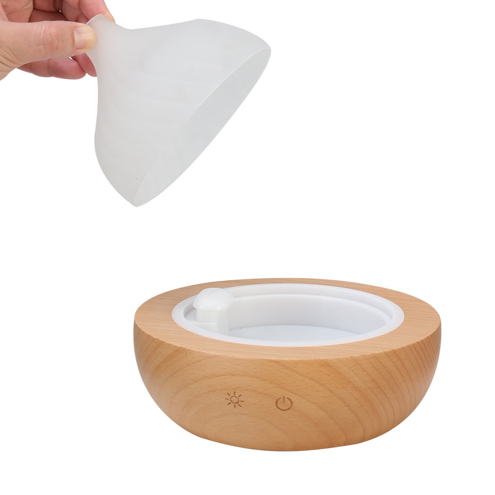 Devanti 200ml Ultrasonic Aroma Diffuser Glass Wood LED Humidifier