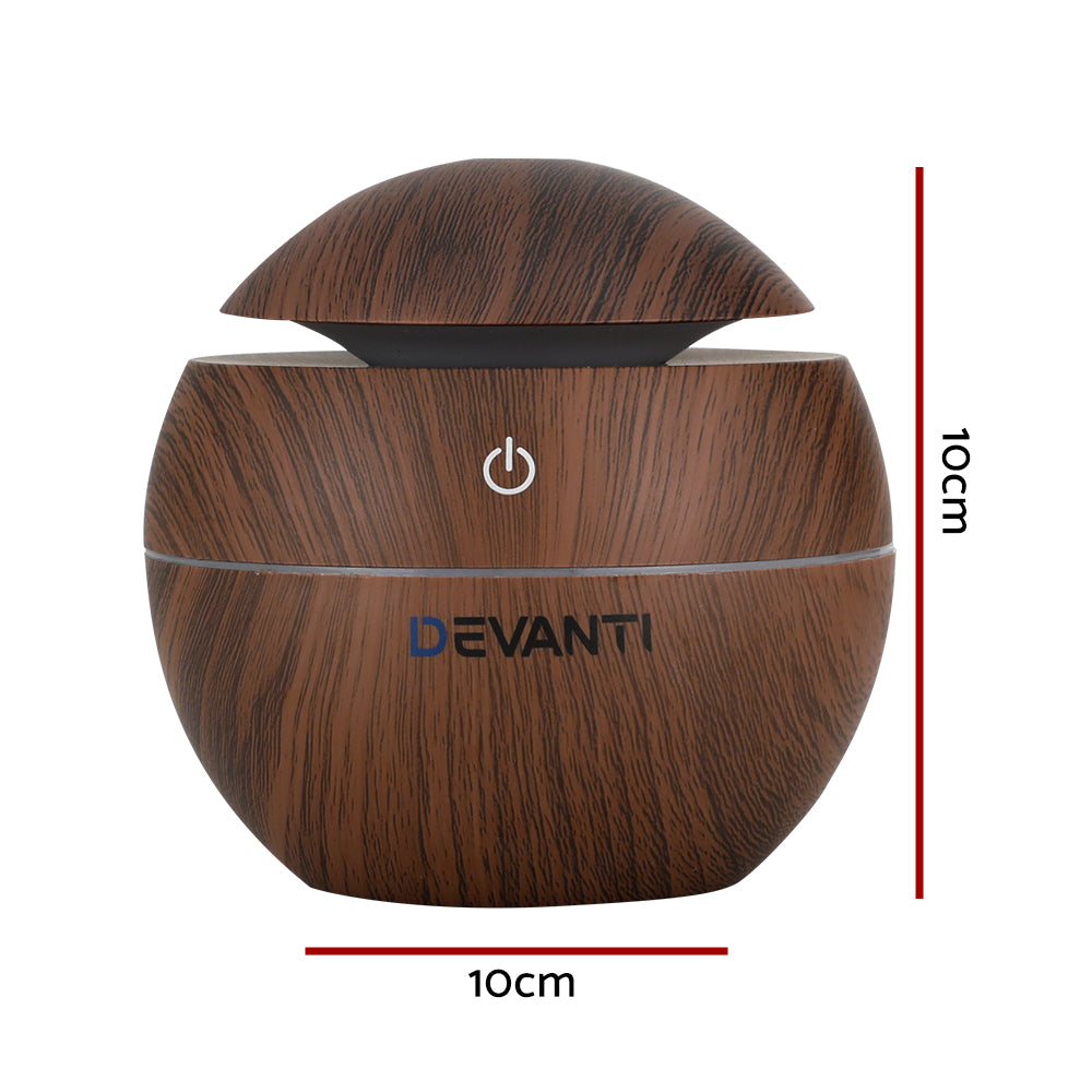 Devanti 130ml Ultrasonic Aroma Diffuser Dark Wood