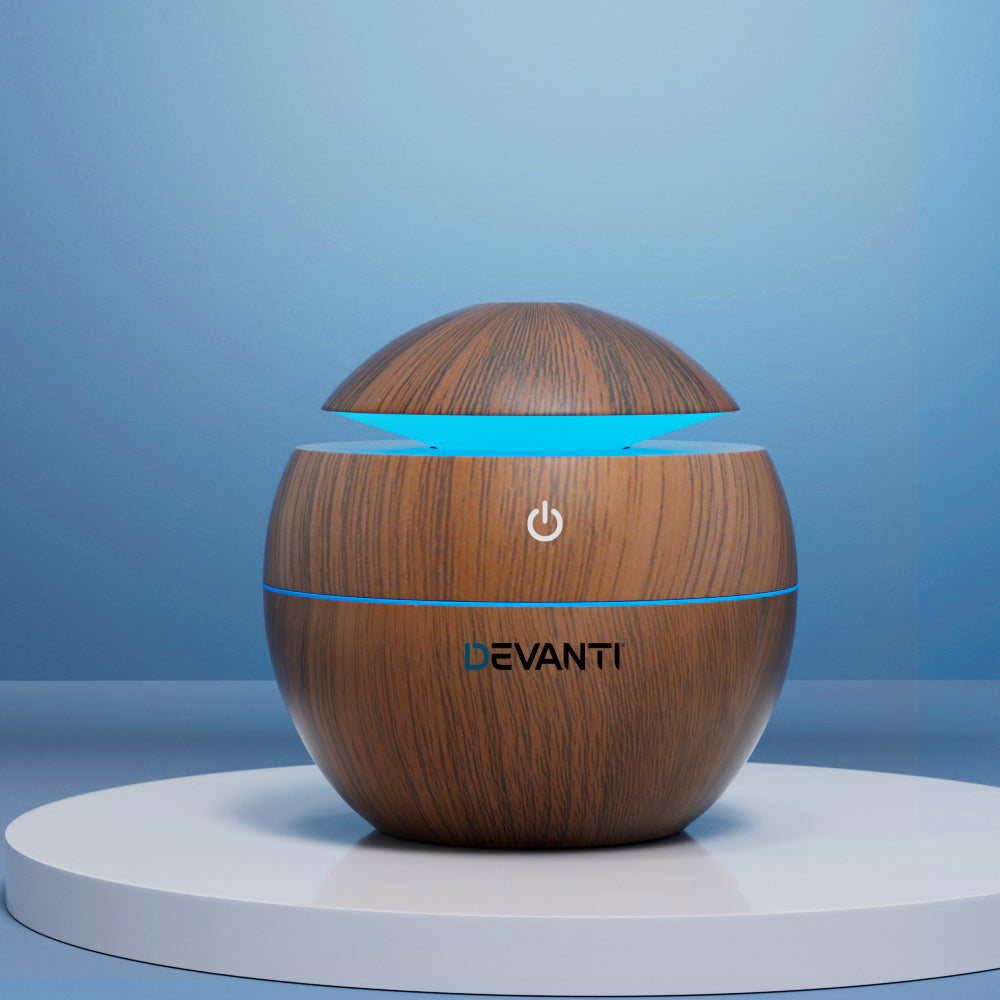 Devanti 130ml Ultrasonic Aroma Diffuser Dark Wood