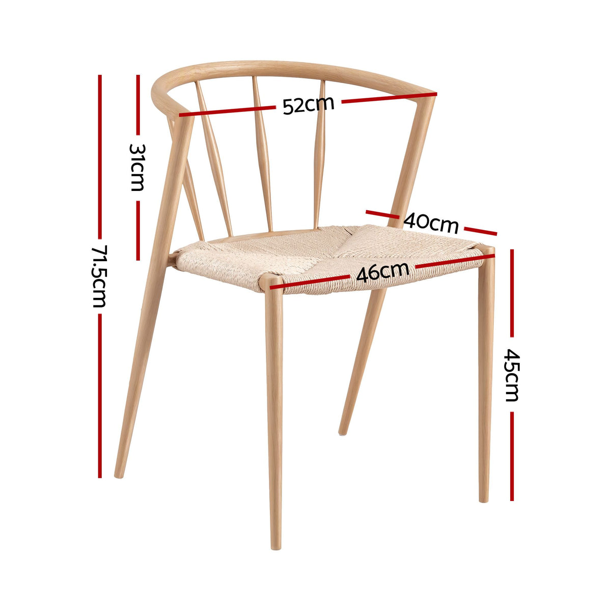 Artiss Dining Chairs Set of 2, Leisure Accent Chair for Living Room & Balcony Spindle Back