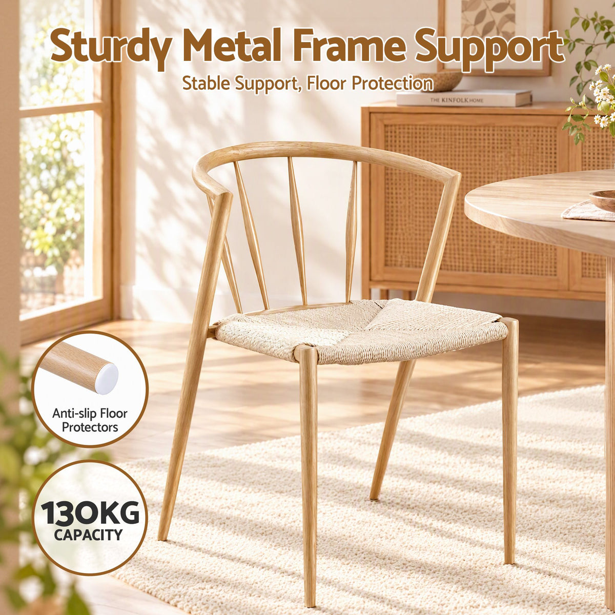 Artiss Dining Chairs Set of 6, Leisure Accent Chair for Living Room & Balcony Spindle Back