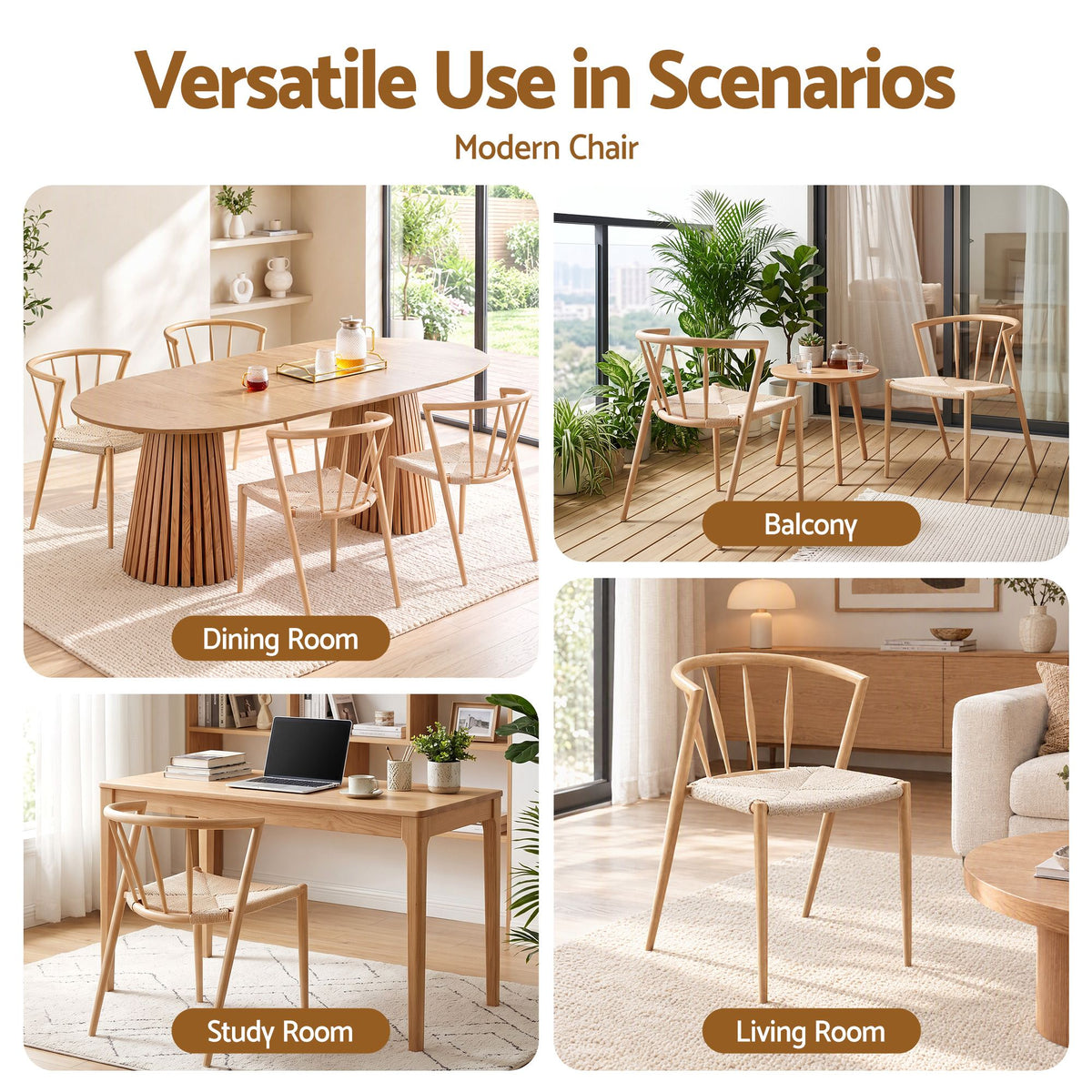 Artiss Dining Chairs Set of 6, Leisure Accent Chair for Living Room & Balcony Spindle Back