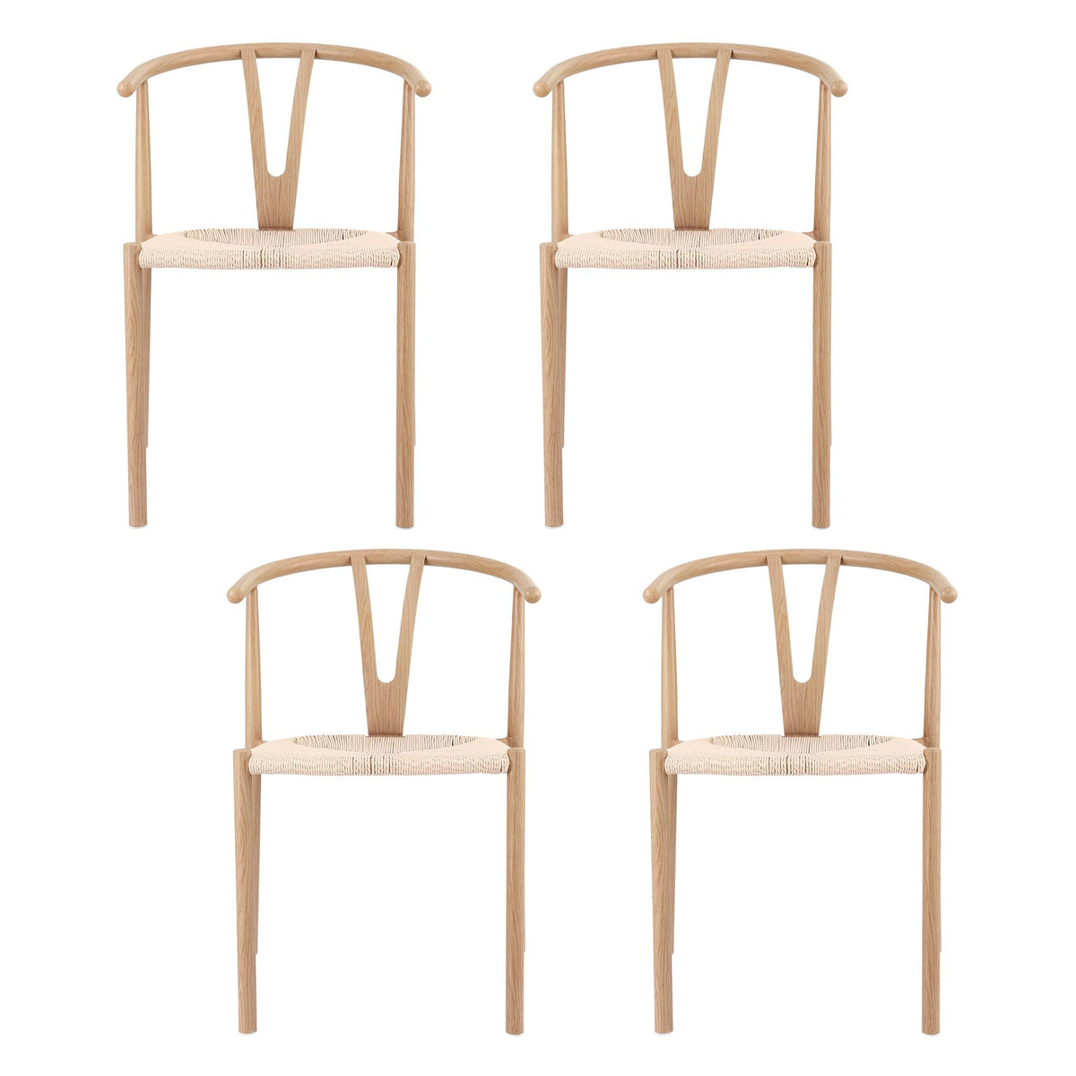 Artiss Dining Chairs Set of 4, Y-Back Leisure Accent Chair for Living Room & Balcony Woven Seat