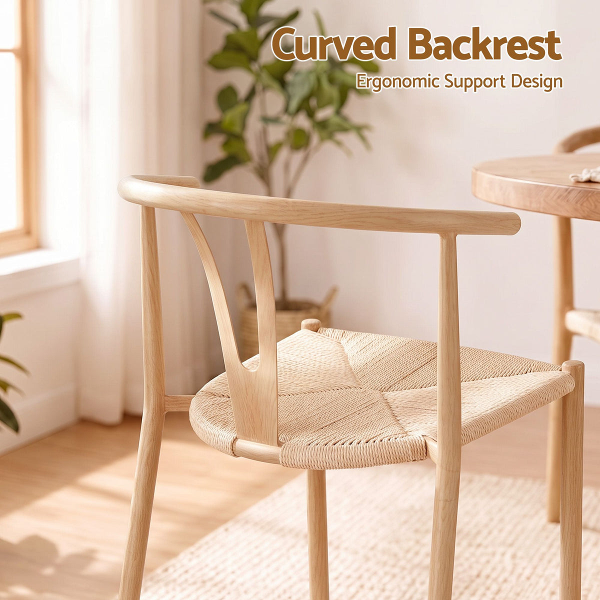 Artiss Dining Chairs Set of 4, Y-Back Leisure Accent Chair for Living Room & Balcony Woven Seat