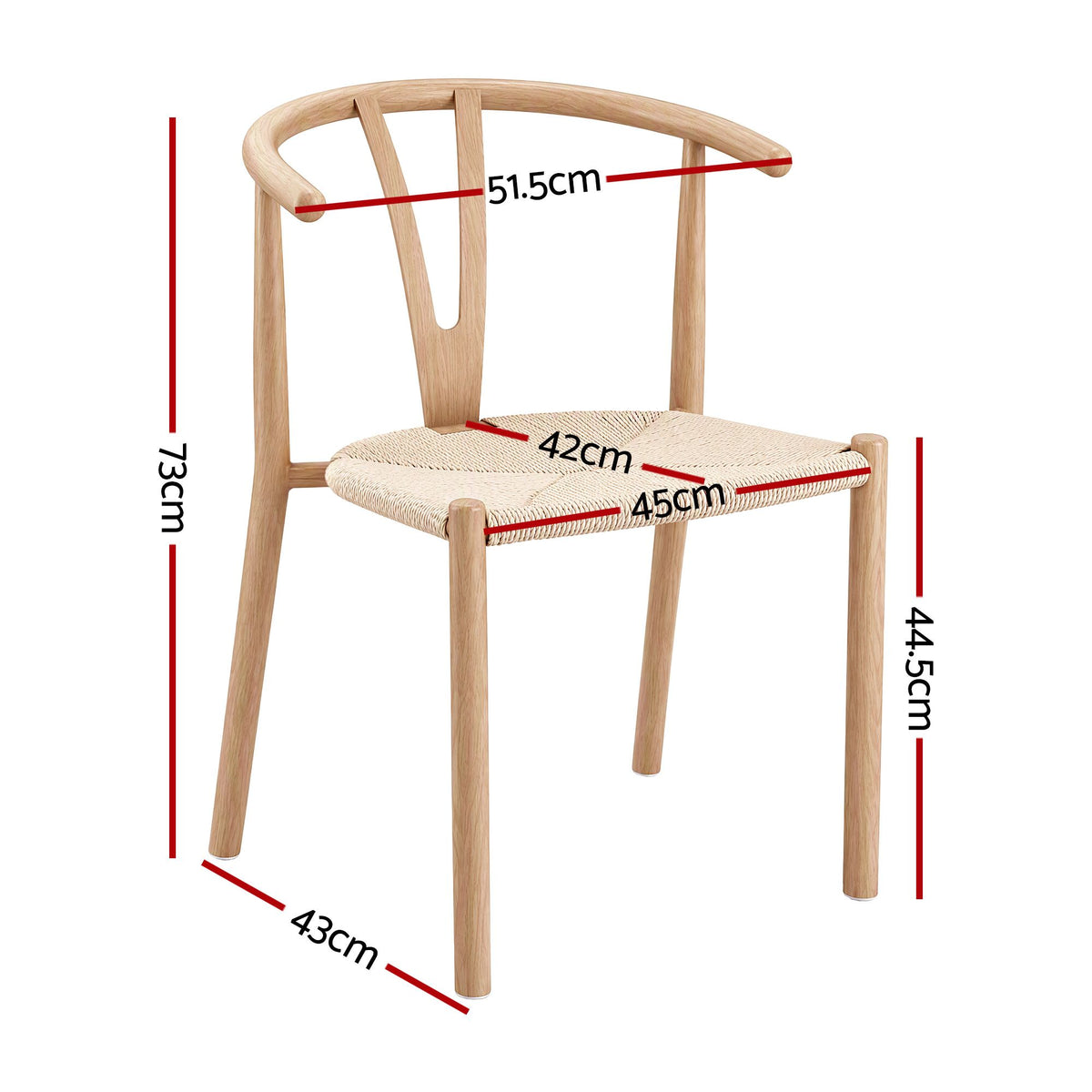 Artiss Dining Chairs Set of 6, Y-Back Leisure Accent Chair for Living Room & Balcony Woven Seat