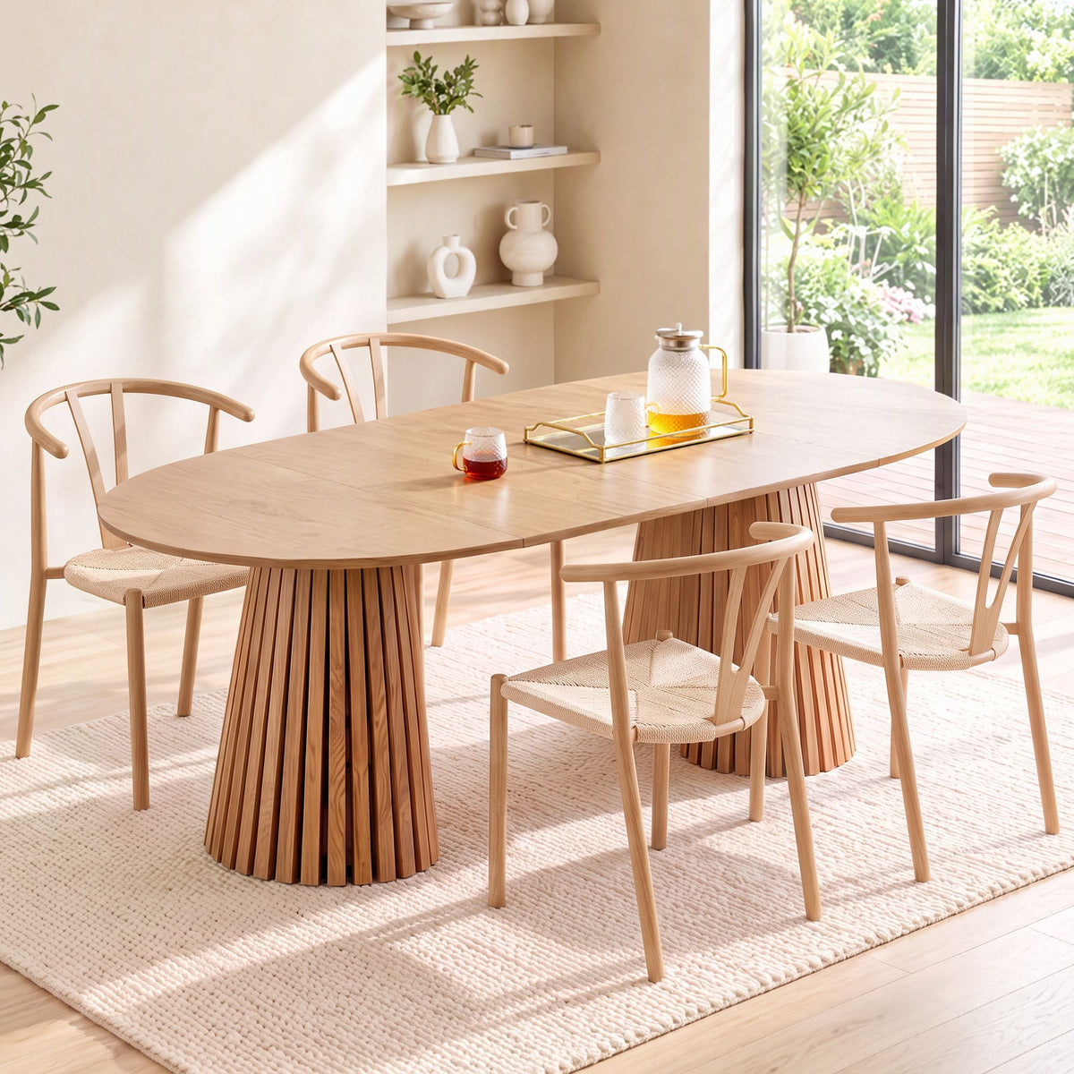 Artiss Dining Chairs Set of 6, Y-Back Leisure Accent Chair for Living Room & Balcony Woven Seat