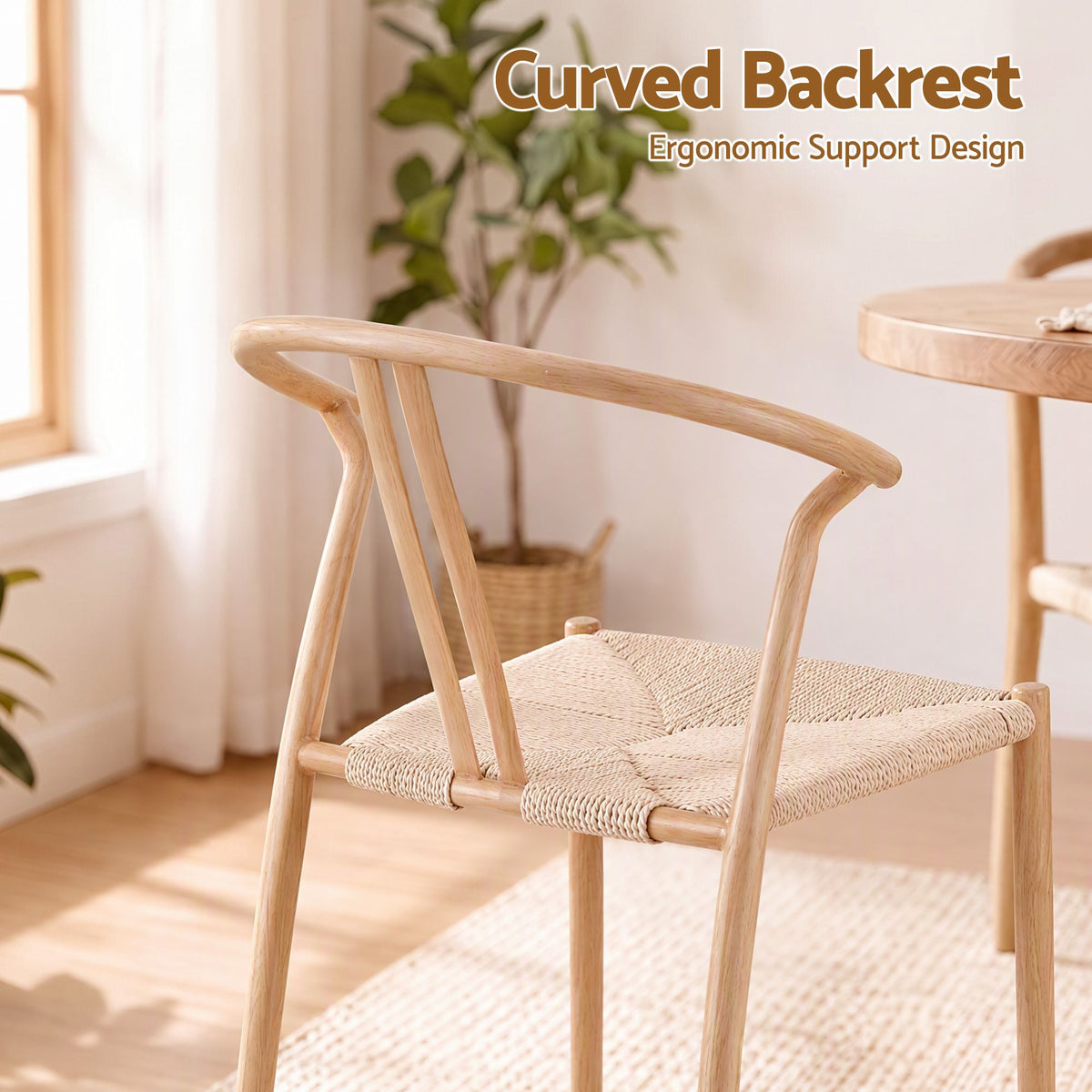 Artiss Dining Chairs Set of 2, Accent Chair for Living Room & Balcony Double Slat Back