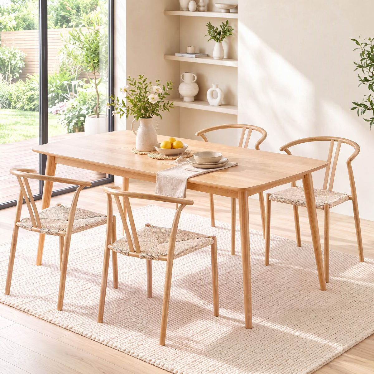 Artiss Dining Chairs Set of 4, Accent Chair for Living Room & Balcony Double Slat Back