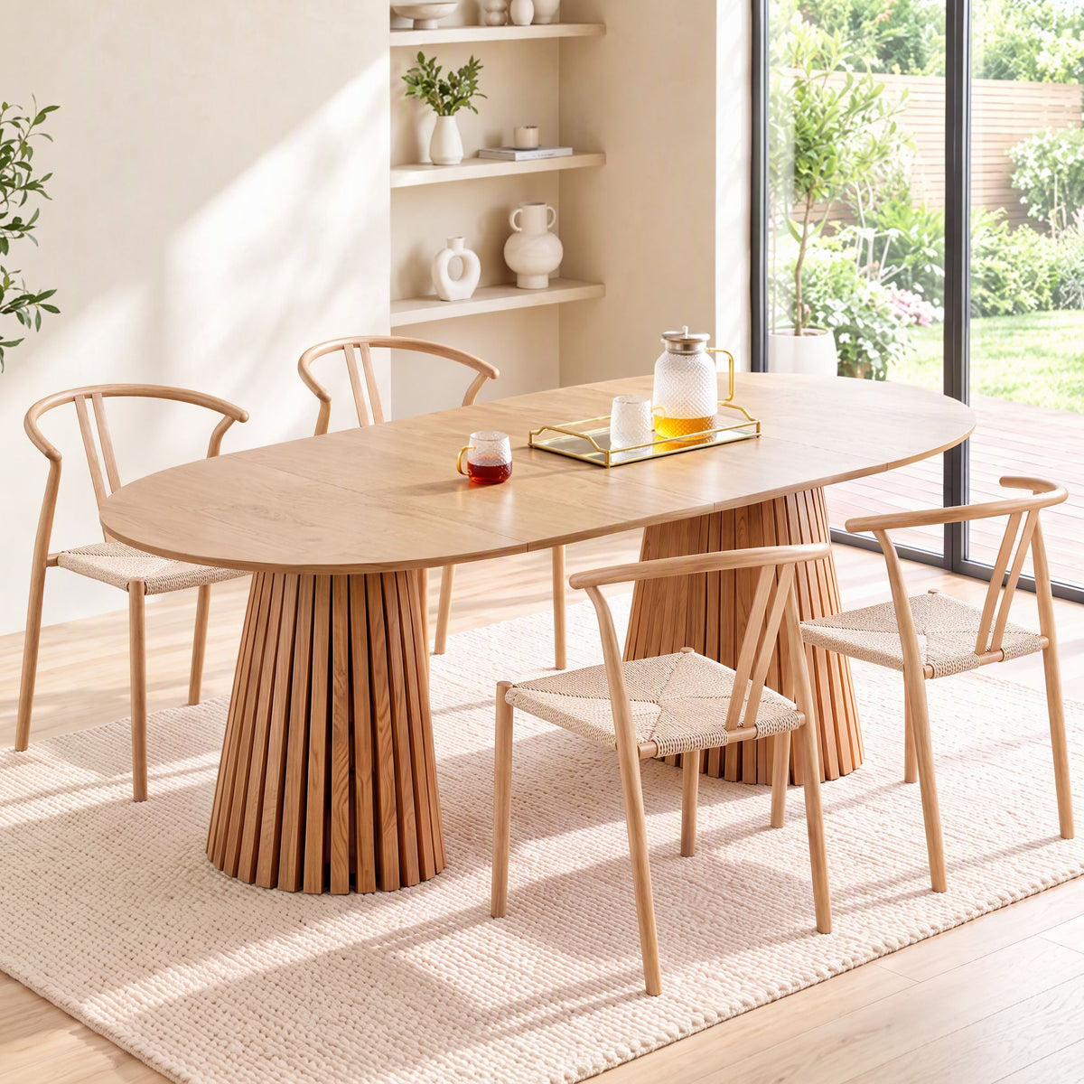 Artiss Dining Chairs Set of 4, Accent Chair for Living Room & Balcony Double Slat Back