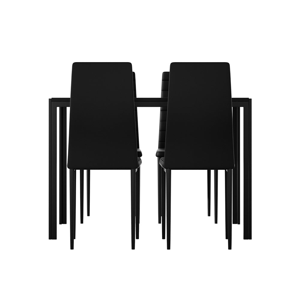 Artiss 5-Piece Dining Set Black Table and 4 Chairs