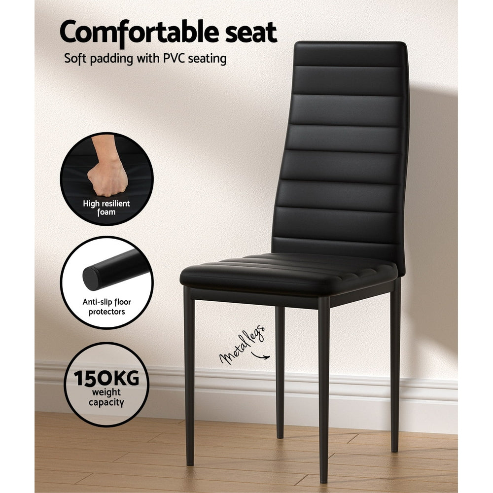 Artiss 5-Piece Dining Set Black Table and 4 Chairs