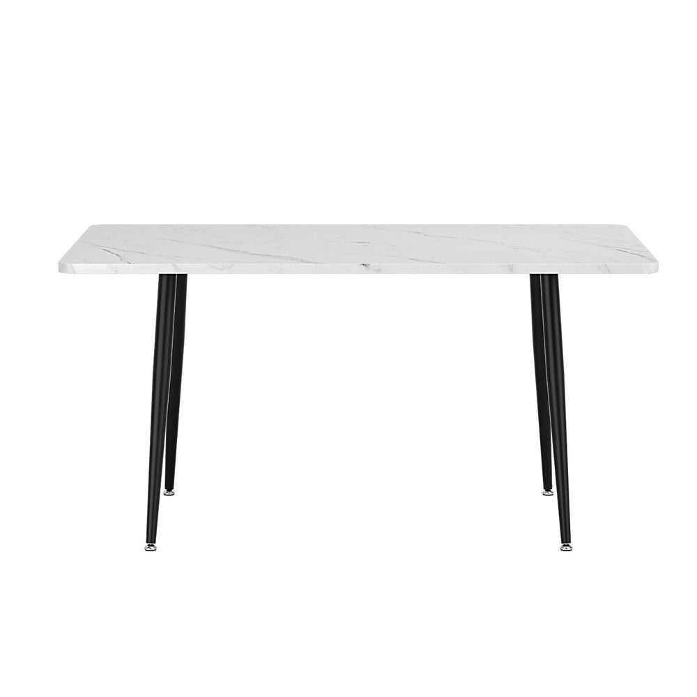 Artiss 1.5M Dining Table Marble Effect White Black