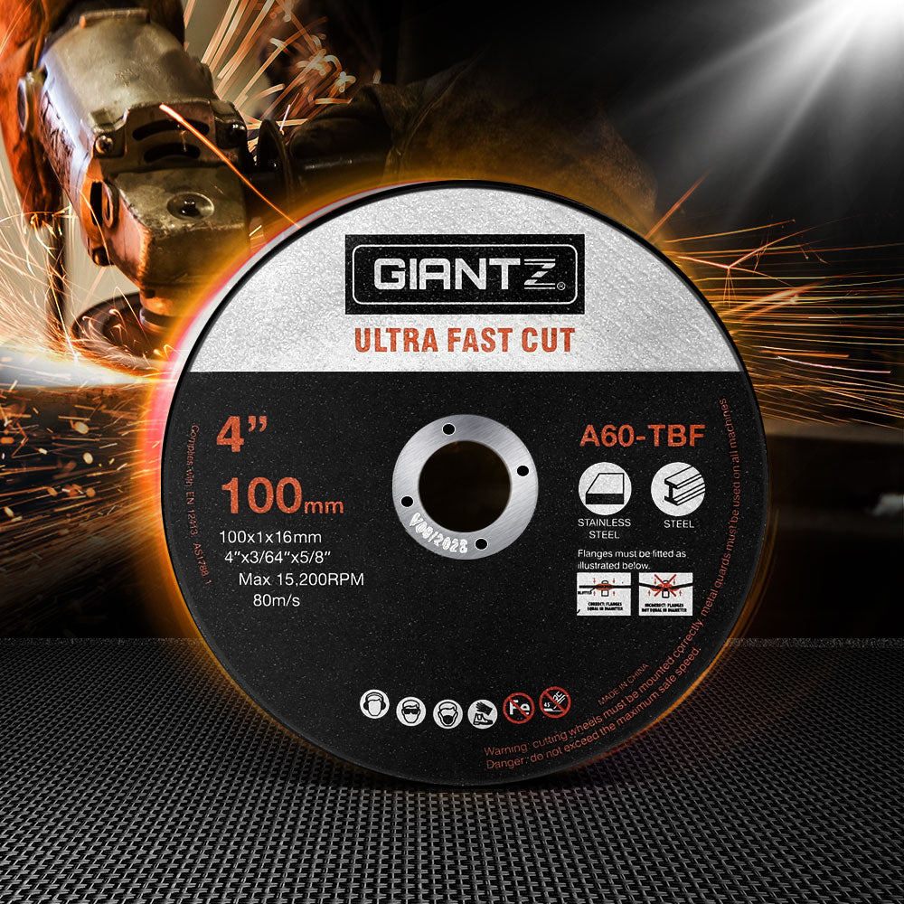 Giantz 25-Piece 100mm Cutting Discs Angle Grinder Thin Cut Off Wheels for Metal