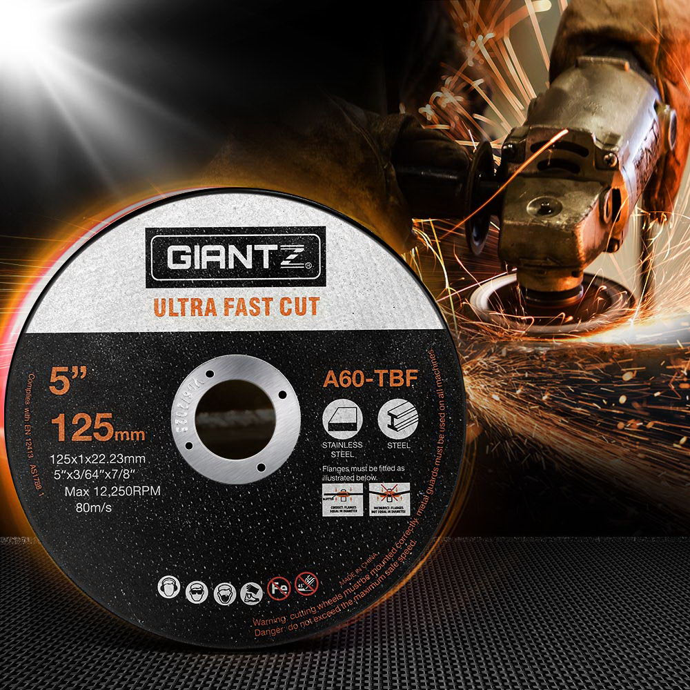 Giantz 200-Piece 5" Cutting Discs 125mm Angle Grinder Metal Thin Cut-Off Wheels