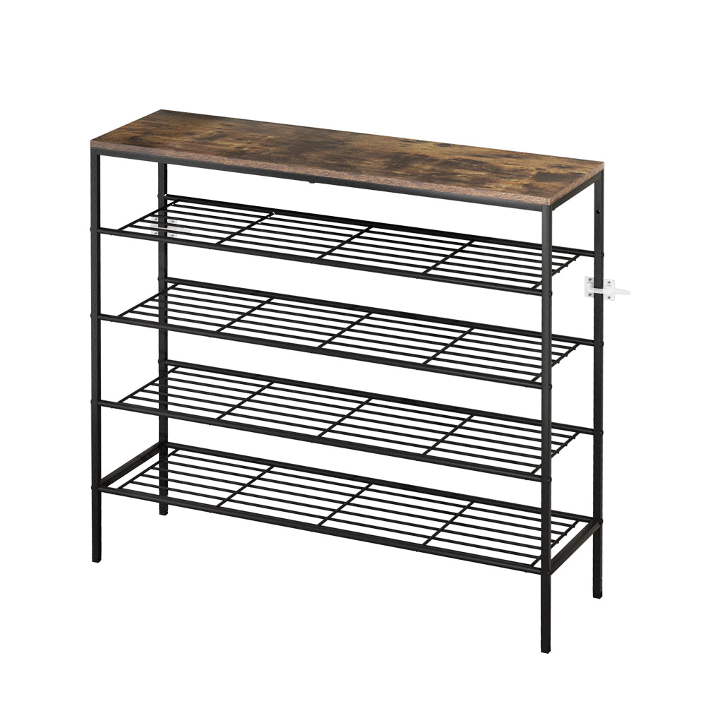 Bob 5-Tier Shoe Rack 25 Pairs Walnut Black