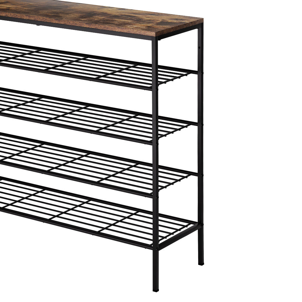 Bob 5-Tier Shoe Rack 25 Pairs Walnut Black