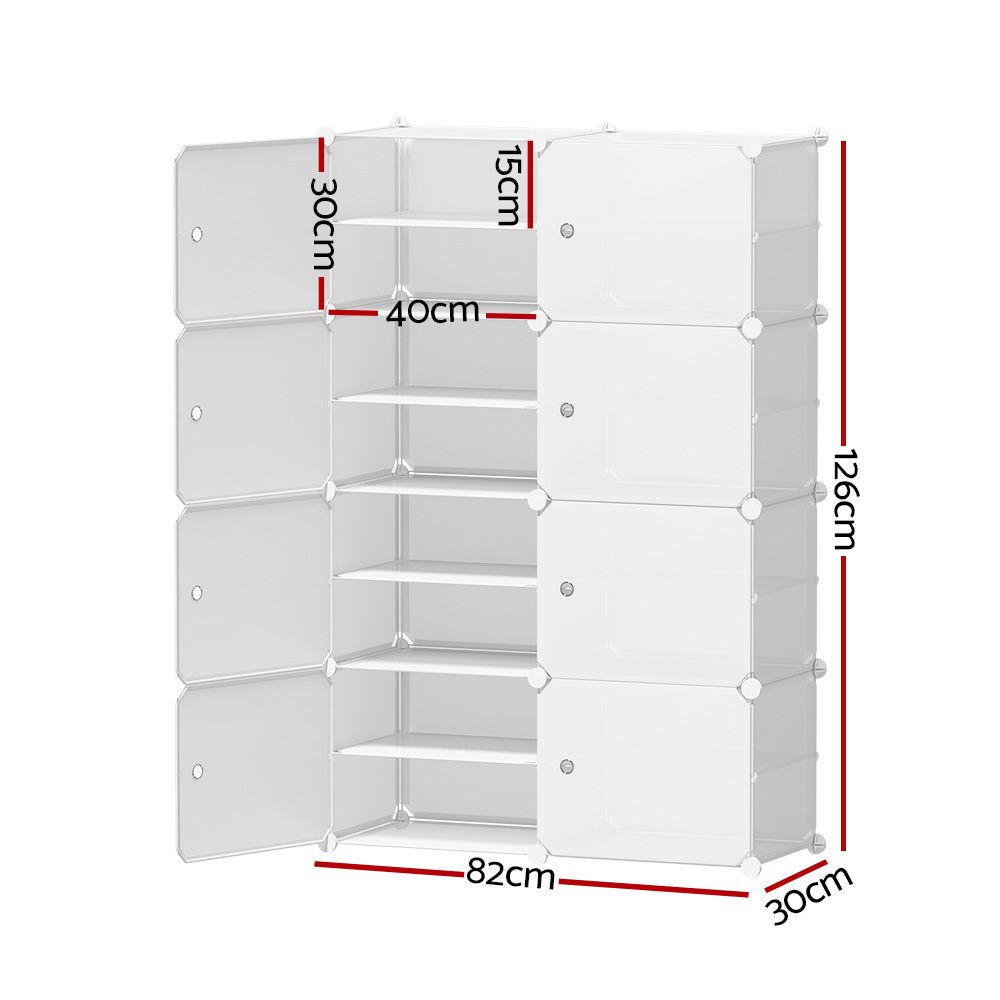Artiss DIY Shoe Cabinet 8 Cube Storage Rack White