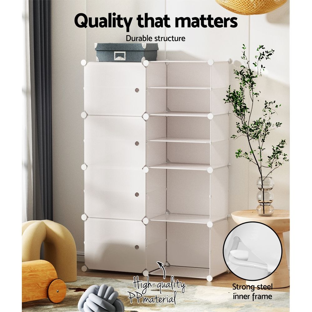 Artiss DIY Shoe Cabinet 8 Cube Storage Rack White