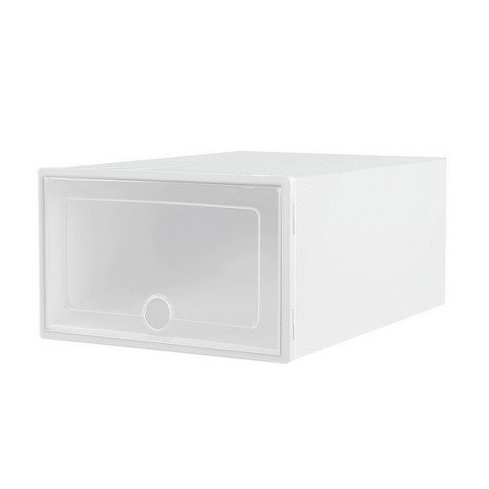 Abel Stackable Shoe Box Rack Set of 12 White