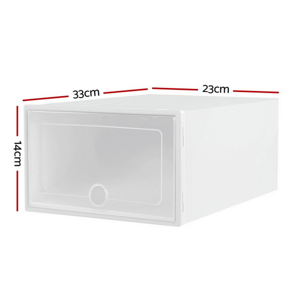 Abel Stackable Shoe Box Rack Set of 12 White