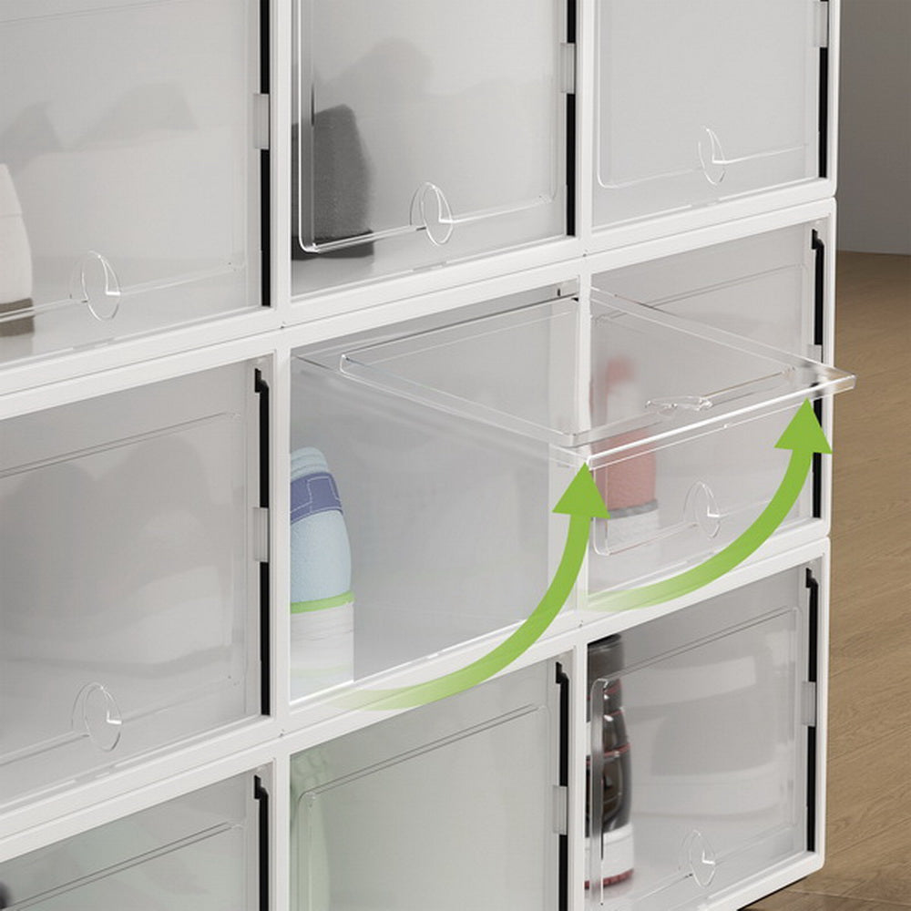 Abel Stackable Shoe Box Rack Set of 12 White