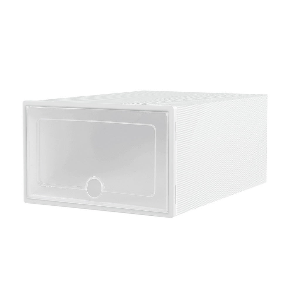 Abel 24-Pack Stackable Shoe Storage Boxes White