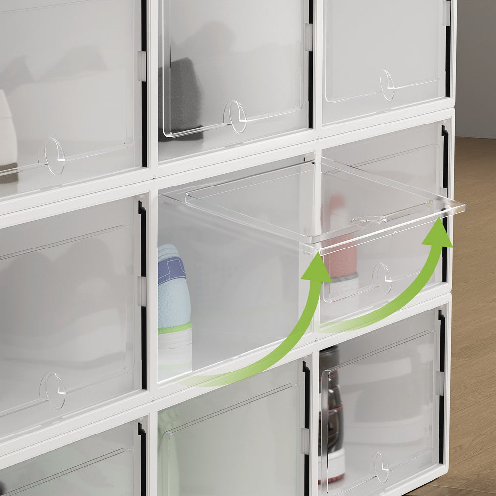 Abel 24-Pack Stackable Shoe Storage Boxes White