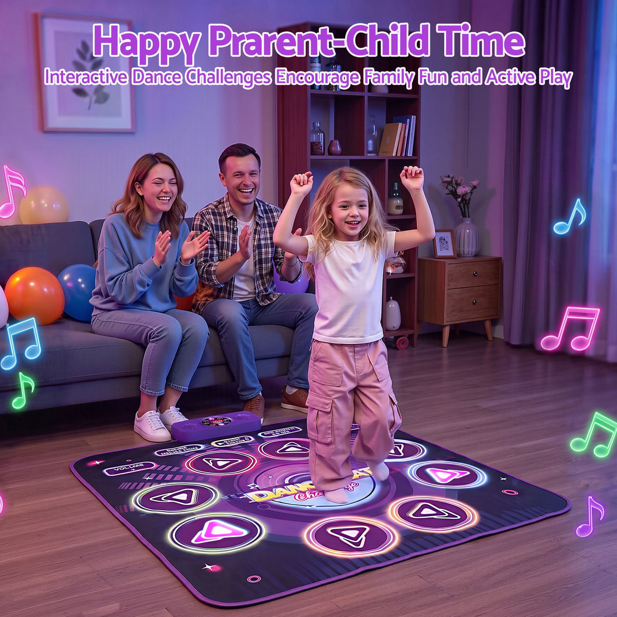 Keezi Kids Electronic Dance Mat with Bluetooth, 4 Game Modes, Purple