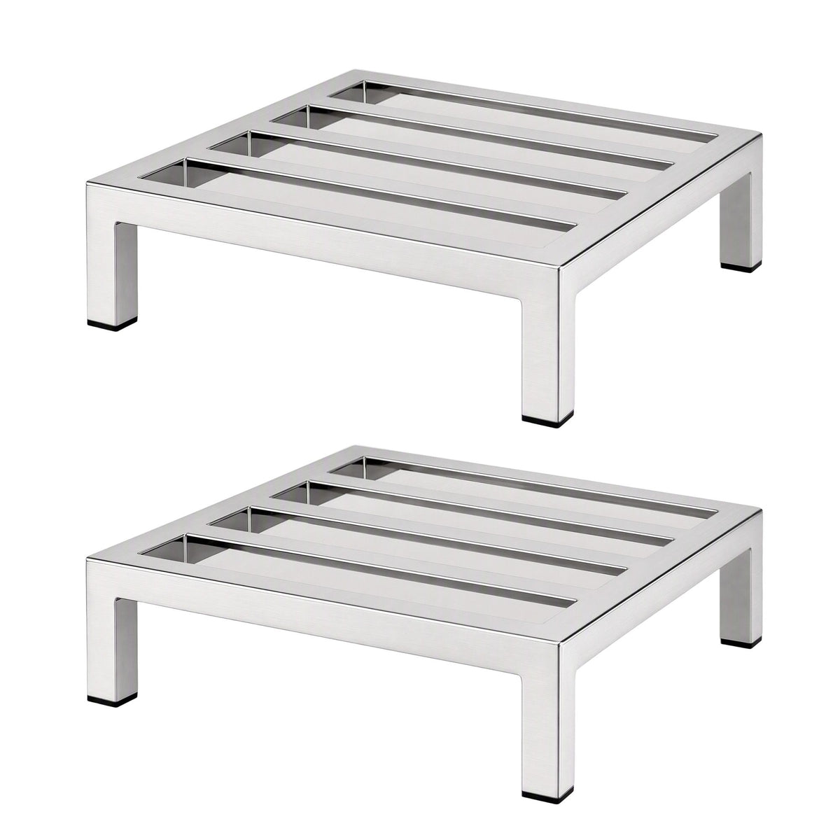 Giantz 35x35cm Dunnage Rack 2-Pack Stainless Steel Kitchen Floor Stand